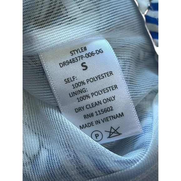 Lush Striped Floral Halter Midi Dress Blue White Sleeveless Summer Casual small - Picture 3 of 6